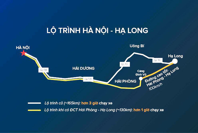 bản đồ đường cao tốc Hà Nội Quảng Ninh